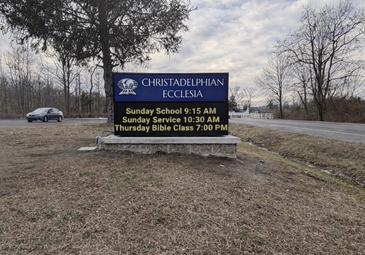 Marlton Christadelphians Monument custom signage